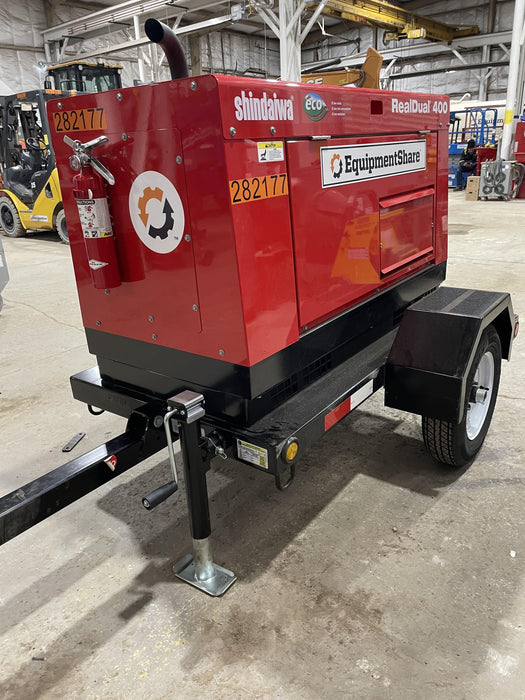 2022 Shindaiwa DGW400MDL Kubota D902 Engine, 23 HP, Dual Op Welder, Wire, Arc, Droop Stick, Tig, and CC Stick Functionality, Simulphase, 3 Phase and 1 Phase Gen Output, Single Axle NB Trlr, Slr Trckl Chrg 12V 12W, Fire Ext