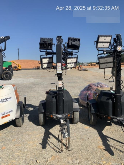 2021 Allmand NLV3GR (4) LED Light Fixture 350W, 23' Vertical Mast, 3kW Prime, Towable, Deep Sea L401, Leveling Jacks, Yanmar T4F 5.8hp