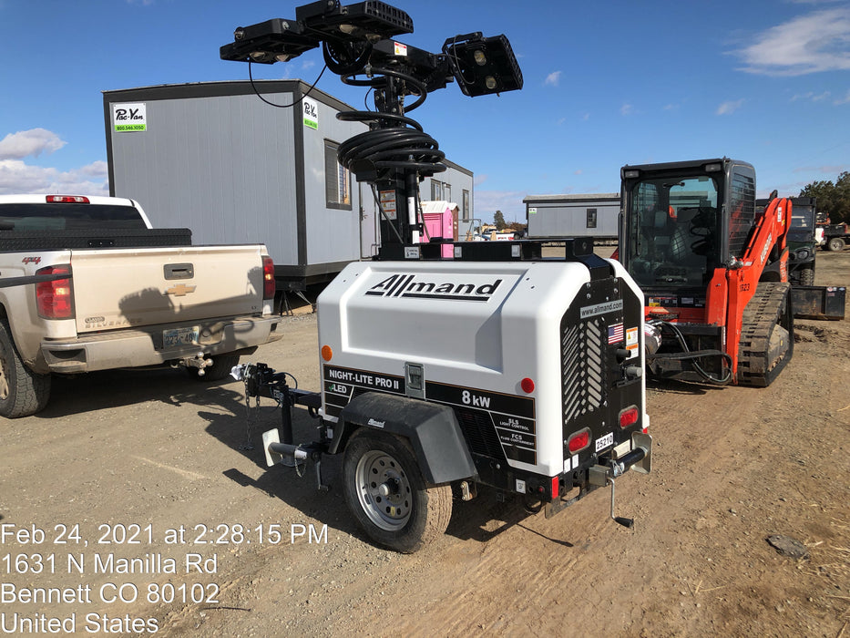 2019 Allmand Night-Lite Pro II Allmand Night-Lite Pro II Allmand Night-Lite Pro II 8 kW Light Tower w/Kubota Engine, LED Light Package
