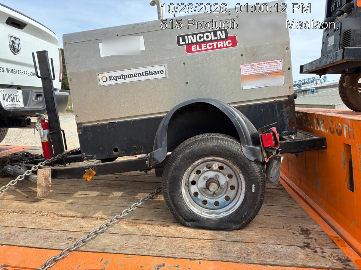2019 Lincoln Electric Vantage 322 Welder Ready-Pak 3, Two wheel trailer, Fender and Light kit, Cable Rack