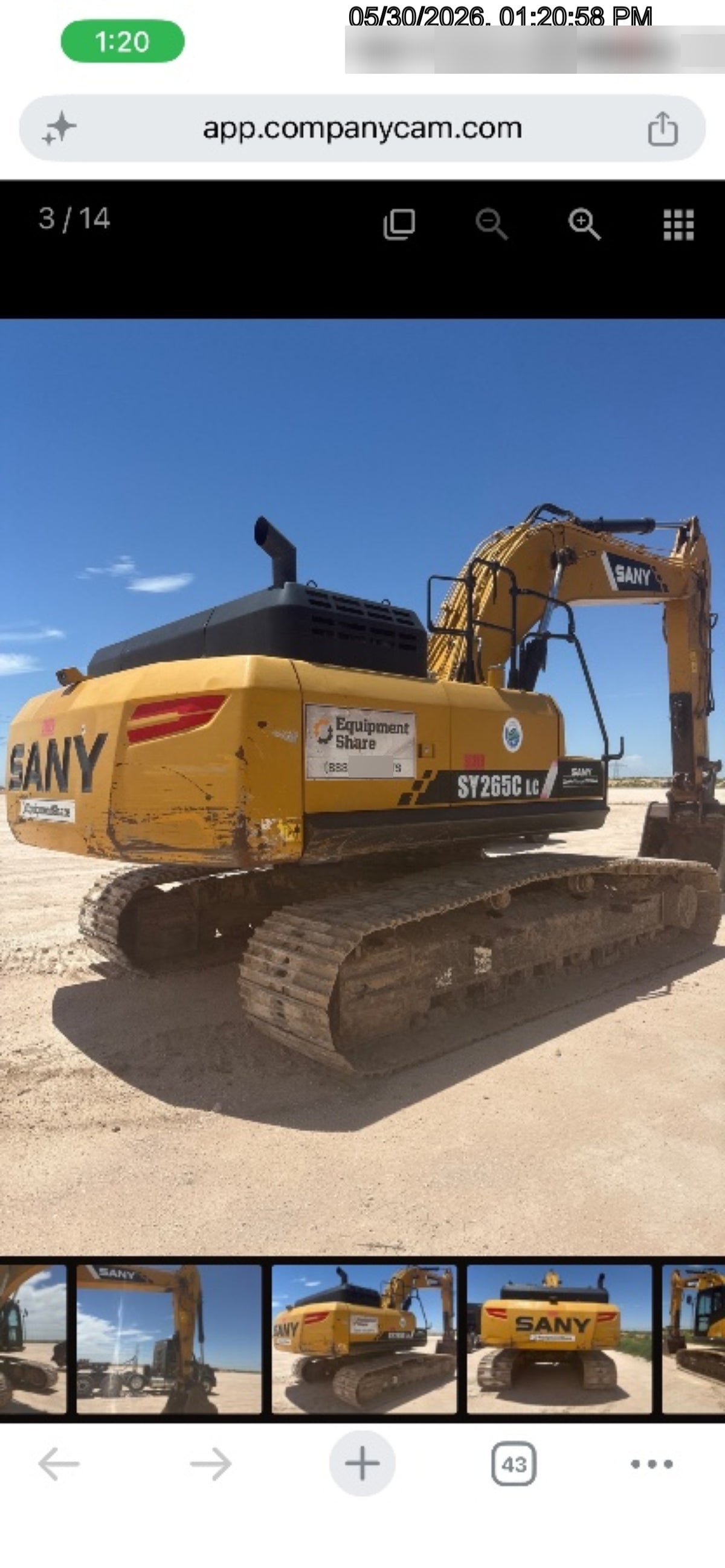 2019 SANY SY265C LC