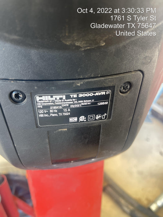 2021 HILTI TE 3000-AVR