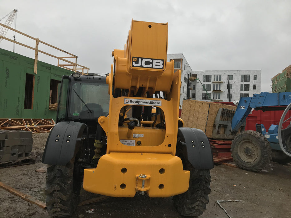 2020 JCB 510-56 Cab/Heat/Air, 74 HP, Solid Tires, STD Worklight, Beacon, Aux Hydraulics, Lifting Eye, Back up Alarm w/66" Carriage/60" Forks
