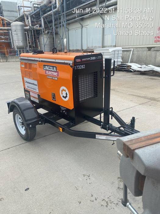 2021 Lincoln Electric Vantage 322 Vantage 322 Ready Pak 3 w/ Decals, ORANGE (includes trailer, cable rack, fender light kit) NO Telematics