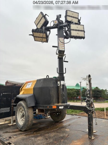 2022 Allmand NLV3GR (4) LED Light Fixture 350W, 23' Vertical Mast, 3kW Prime, Towable, Deep Sea L401, Leveling Jacks, Yanmar T4F 5.8hp