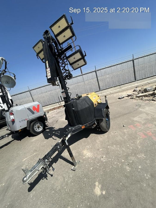 Allmand NLV3GR (4) LED Light Fixture 350W, 23' Vertical Mast, 3kW Prime, Towable, Deep Sea L401, Leveling Jacks, Yanmar T4F 5.8hp