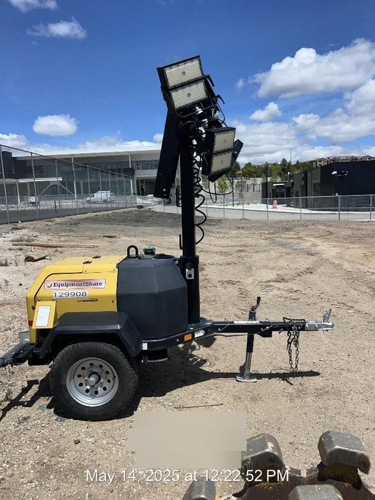 2021 Allmand NLV3GR (4) LED Light Fixture 350W, 23' Vertical Mast, 3kW Prime, Towable, Deep Sea L401, Leveling Jacks, Yanmar T4F 5.8hp