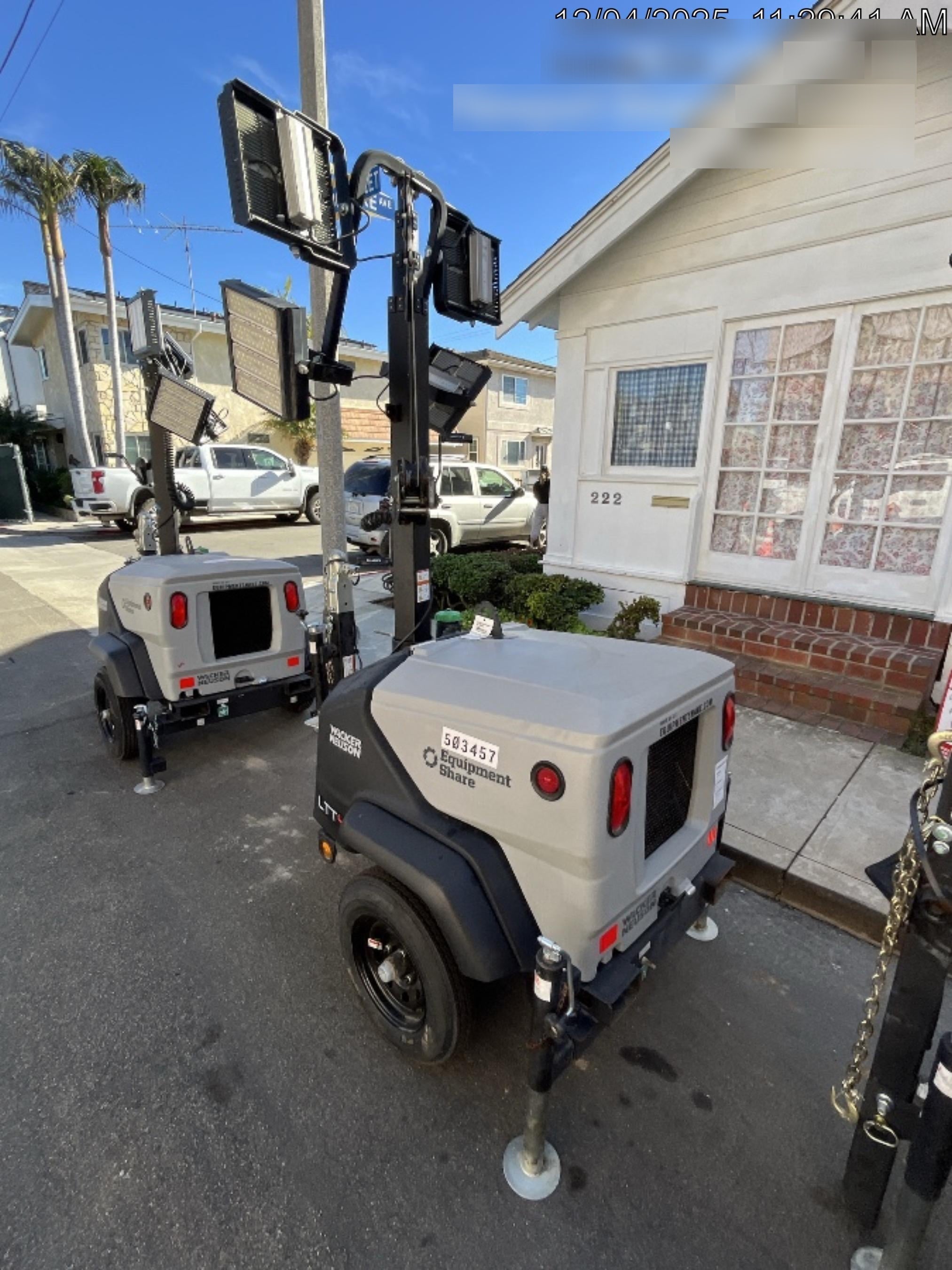 2024 Wacker Neuson LTT4 Diesel, Kohler KDW702, Deep Sea Controller, Auto Start, LED 320W, Bypass Outlet, T3