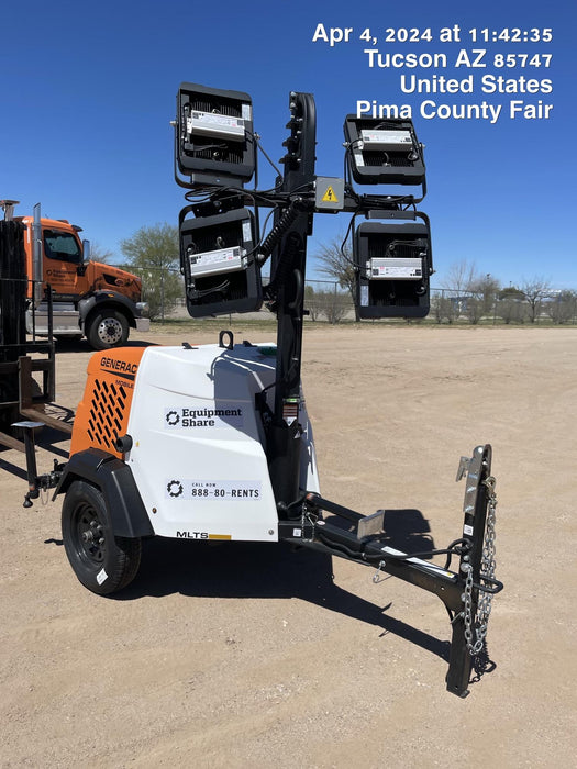 2024 Generac MLT2 Diesel, Flex Switch 120V Input, Powerzone Controller, 
(4) 320W LED Lights, 4kW Generator, 39.9 Gal Fuel Tank, 2" Ball, T3