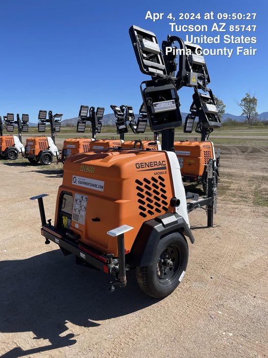 2024 Generac MLT2 Diesel, Flex Switch 120V Input, Powerzone Controller, 
(4) 320W LED Lights, 4kW Generator, 39.9 Gal Fuel Tank, 2" Ball, T3