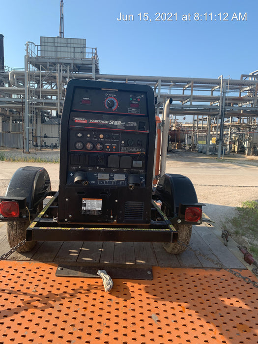 2019 Lincoln Electric Vantage 322 Lincoln Vantage 322 Welder w/Trailer, Light Kit, Cable Rack