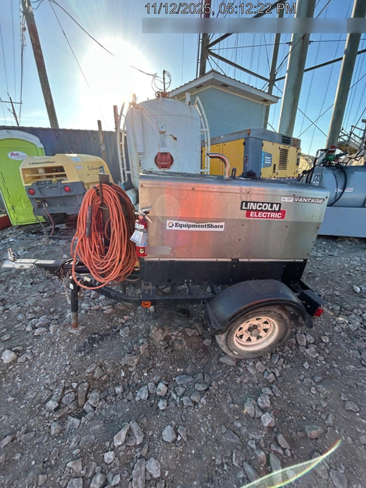 2019 Lincoln Electric Vantage 322 Welder Ready-Pak 3, Two wheel trailer, Fender and Light kit, Cable Rack