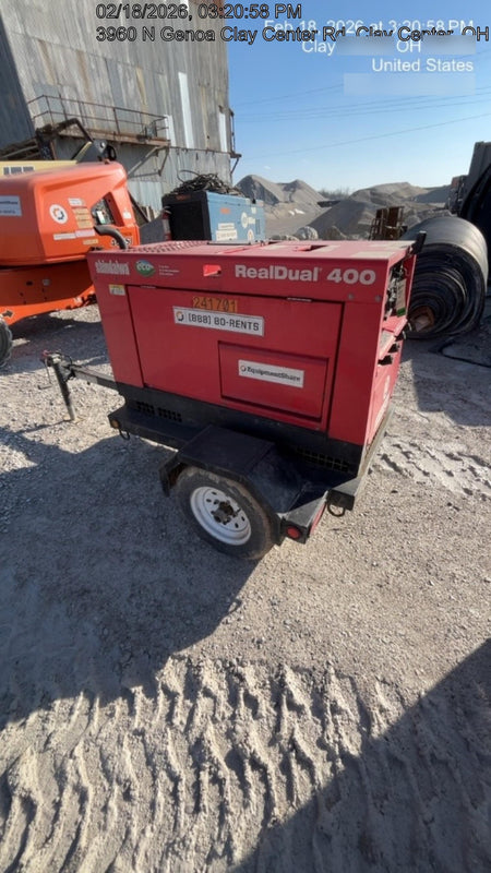 2022 Shindaiwa DGW400MDL Kubota D902 Engine, 23 HP, Dual Op Welder, Wire, Arc, Droop Stick, Tig, and CC Stick Functionality, Simulphase, 3 Phase and 1 Phase Gen Output, Single Axle NB Trlr, Slr Trckl Chrg 12V 12W, Fire Ext
