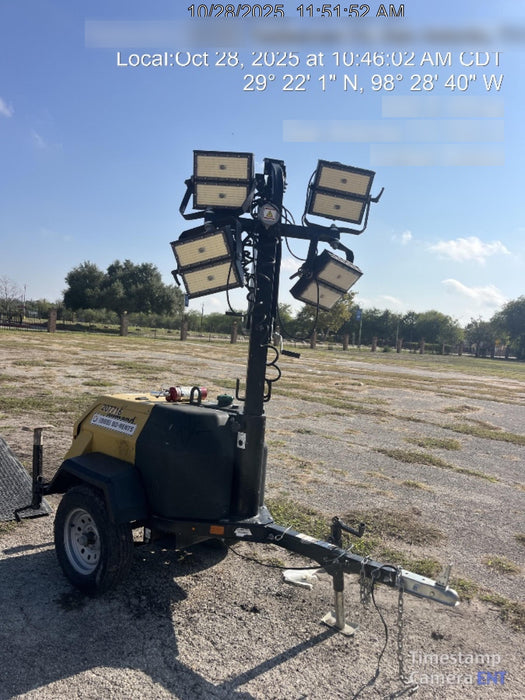 2022 Allmand NLV3GR (4) LED Light Fixture 350W, 23' Vertical Mast, 3kW Prime, Towable, Deep Sea L401, Leveling Jacks, Yanmar T4F 5.8hp