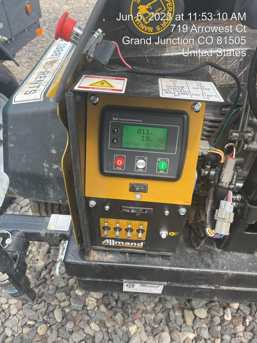 2022 Allmand NLV3GR (4) LED Light Fixture 350W, 23' Vertical Mast, 3kW Prime, Towable, ES Decals, T3