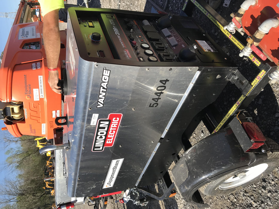 2019 Lincoln Electric Vantage 322 Welder Ready-Pak 3, Two wheel trailer, Fender and Light kit, Cable Rack