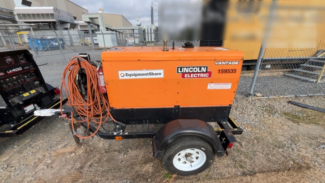 2021 Lincoln Electric Vantage 322 Vantage 322 Ready Pak 3 w/ Decals, ORANGE (includes trailer, cable rack, fender light kit) NO Telematics