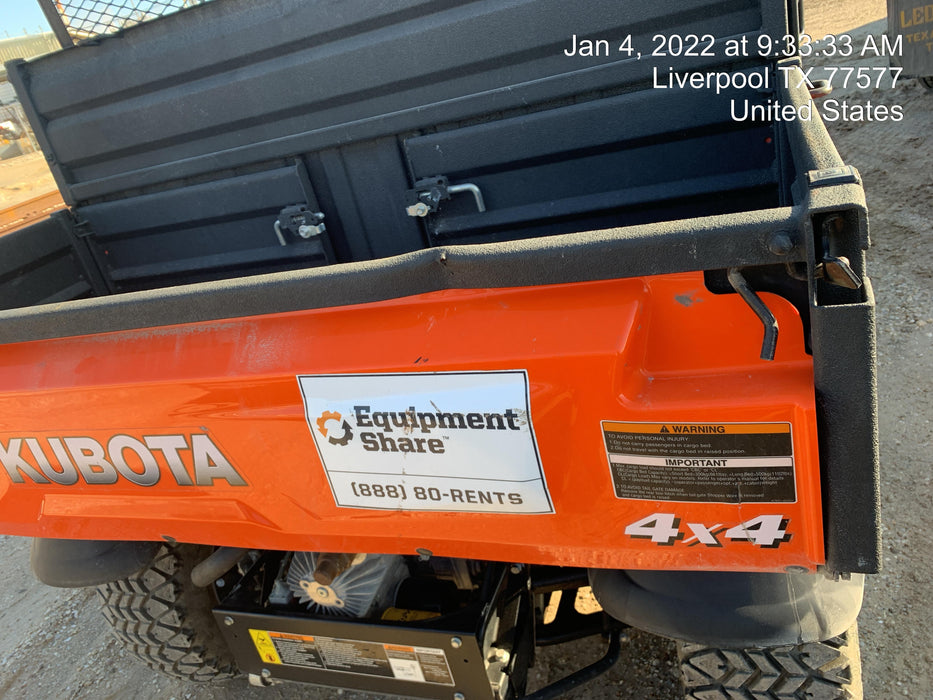 2021 Kubota RTV-X1140WL-H Canopy, Diesel, 4 Passanger, Windshield, Mirror, Backup Alarm, Beacon