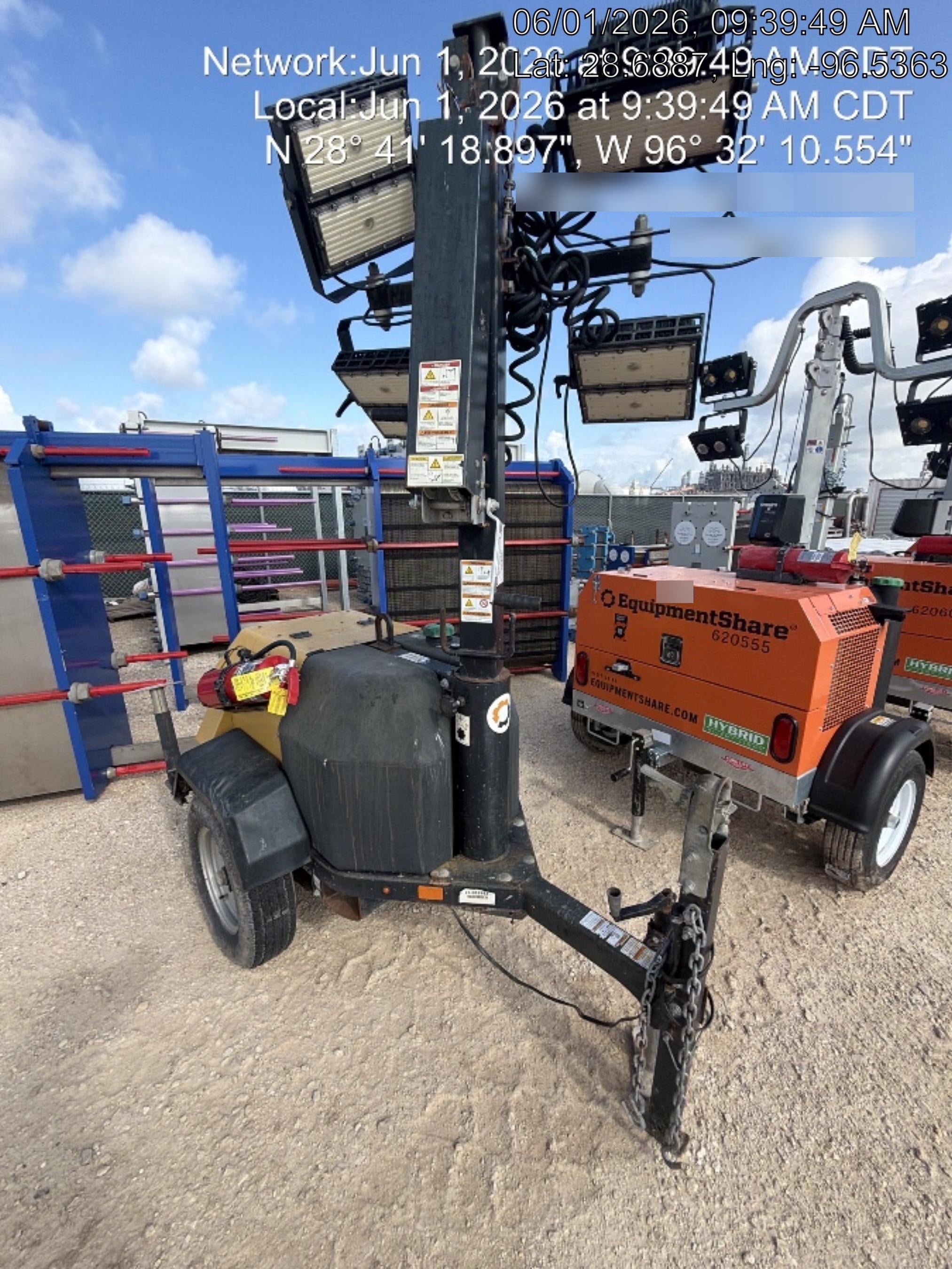 2022 Allmand NLV3GR (4) LED Light Fixture 350W, 23' Vertical Mast, 3kW Prime, Towable, Deep Sea L401, Leveling Jacks, Yanmar T4F 5.8hp