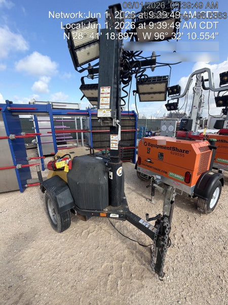 2022 Allmand NLV3GR (4) LED Light Fixture 350W, 23' Vertical Mast, 3kW Prime, Towable, Deep Sea L401, Leveling Jacks, Yanmar T4F 5.8hp