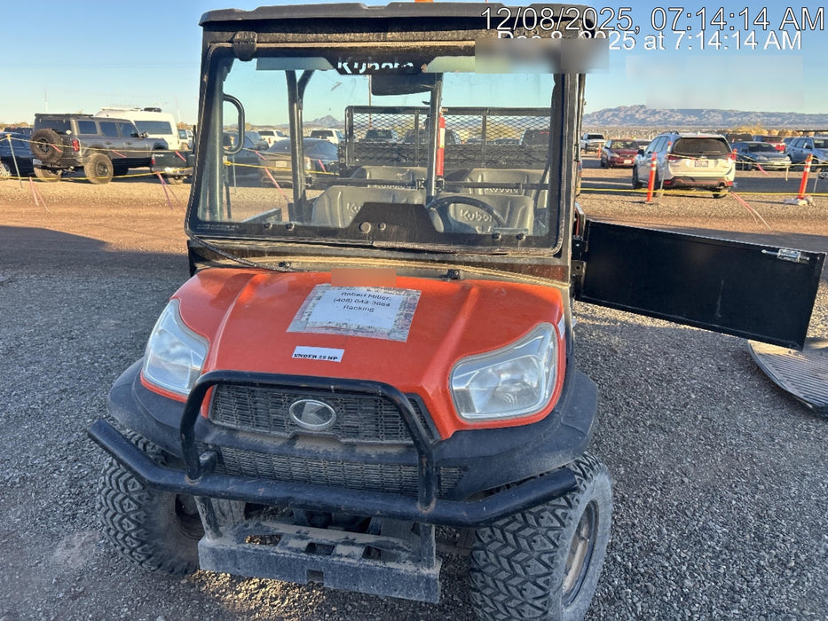 2019 Kubota RTV-X1140W-H 4wd Utility Cart, LED Strobe, Windshield Tempered Glass, Plastic Canopy, Wire Harness Kit, Backup Alarm