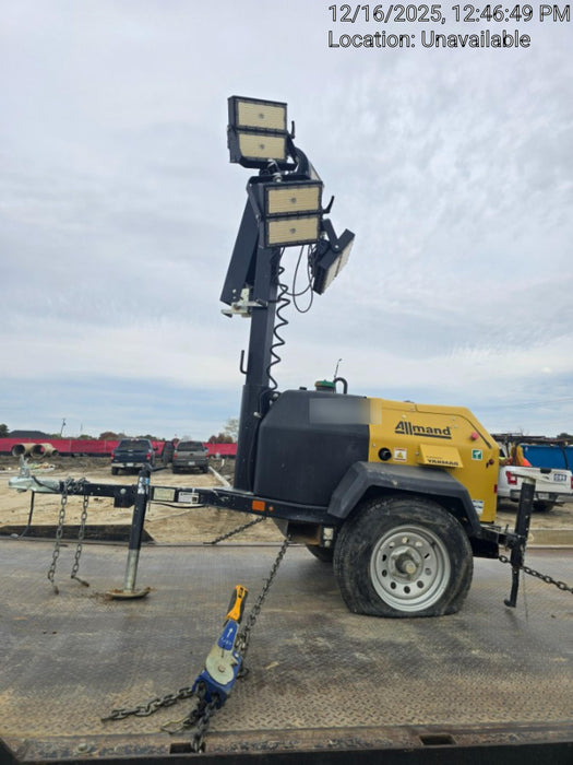 2022 Allmand NLV3GR (4) LED Light Fixture 350W, 23' Vertical Mast, 3kW Prime, Towable, ES Decals, T3