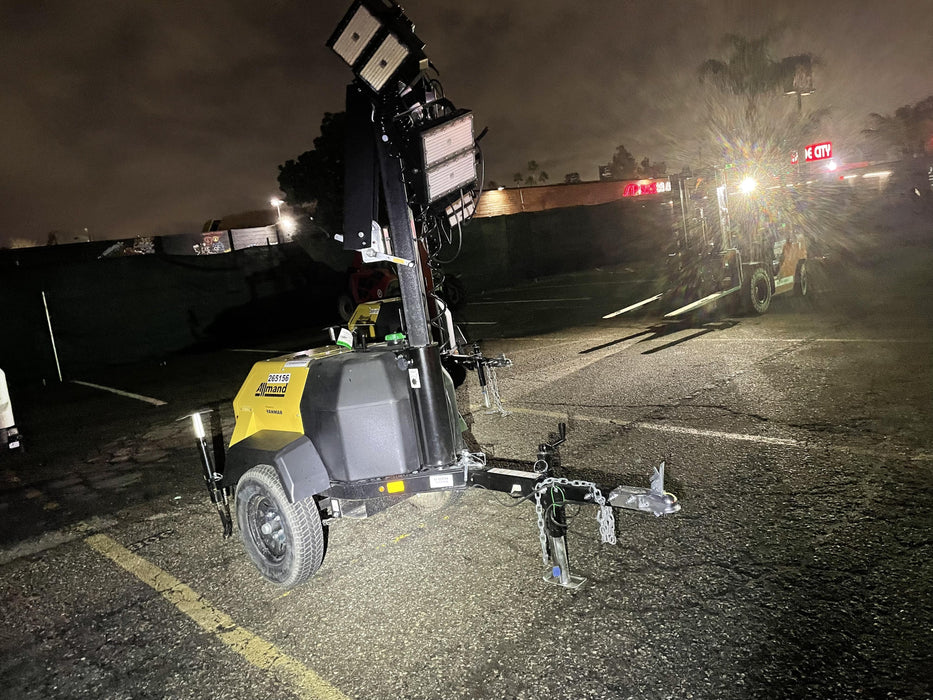 2022 Allmand NLV3GR (4) LED Light Fixture 350W, 23' Vertical Mast, 3kW Prime, Towable, ES Decals, T3