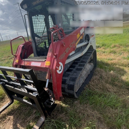 2019 Takeuchi TL8 Cab, Heat/AC, Defroster, 15" Wide Rubber Tracks, Back-up Alarm, Front & Rear Working Lights, Auxiliary Hydraulics, Two-Speed Travel, Electronic Monitoring System, Hydraulic Universal Quick Hitch 76" HD Dirt Bucket with 8 Teeth, 20.3 cubic feet Capacity