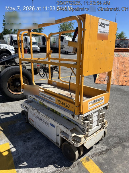 Custom Equipment HB-1430 Hy-Brid Scissor Lift
Platform capacity up to 670 lbs
Working height up to 20 ft
Weighs under 1,700 lbs
Non-marking wheels