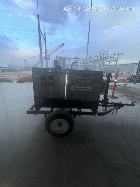 2019 Lincoln Electric Vantage 322 Welder Ready-Pak 3, Two wheel trailer, Fender and Light kit, Cable Rack