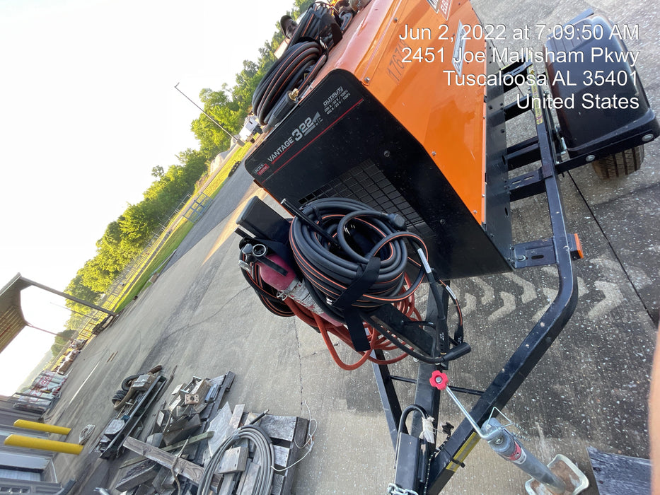 2021 Lincoln Electric Vantage 322 Vantage 322 Ready Pak 3 w/ Decals, ORANGE (includes trailer, cable rack, fender light kit) NO Telematics