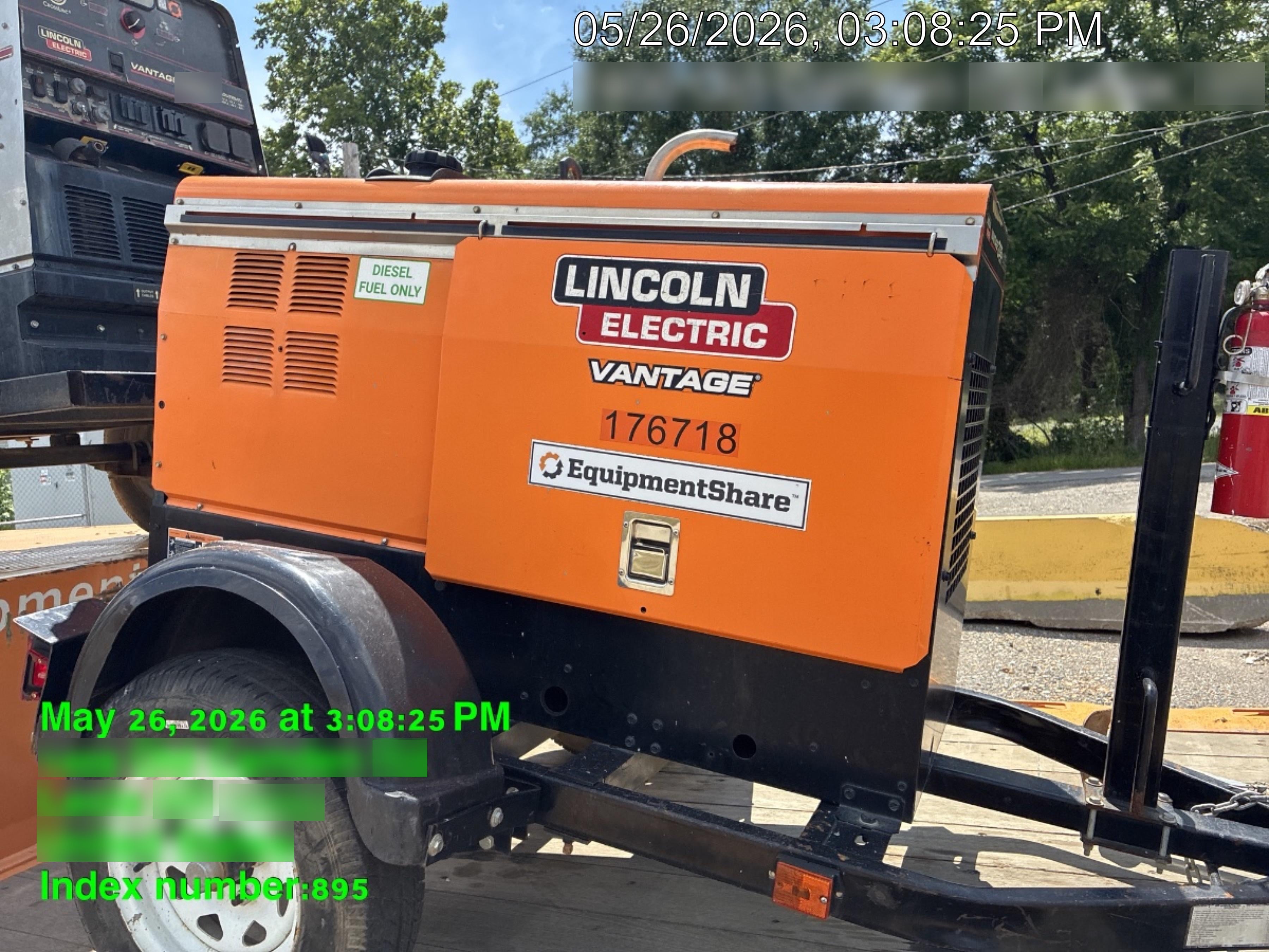 2021 Lincoln Electric Vantage 322 Vantage 322 Ready Pak 3 w/ Decals, ORANGE (includes trailer, cable rack, fender light kit) NO Telematics
