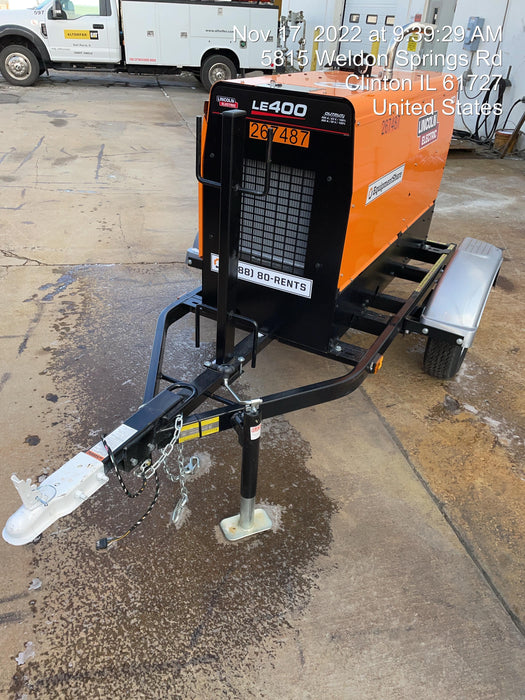 2022 Lincoln Electric LE400 Kubota V1505, Trlr, Cable Rack, Light Kit, ES Decals, T3