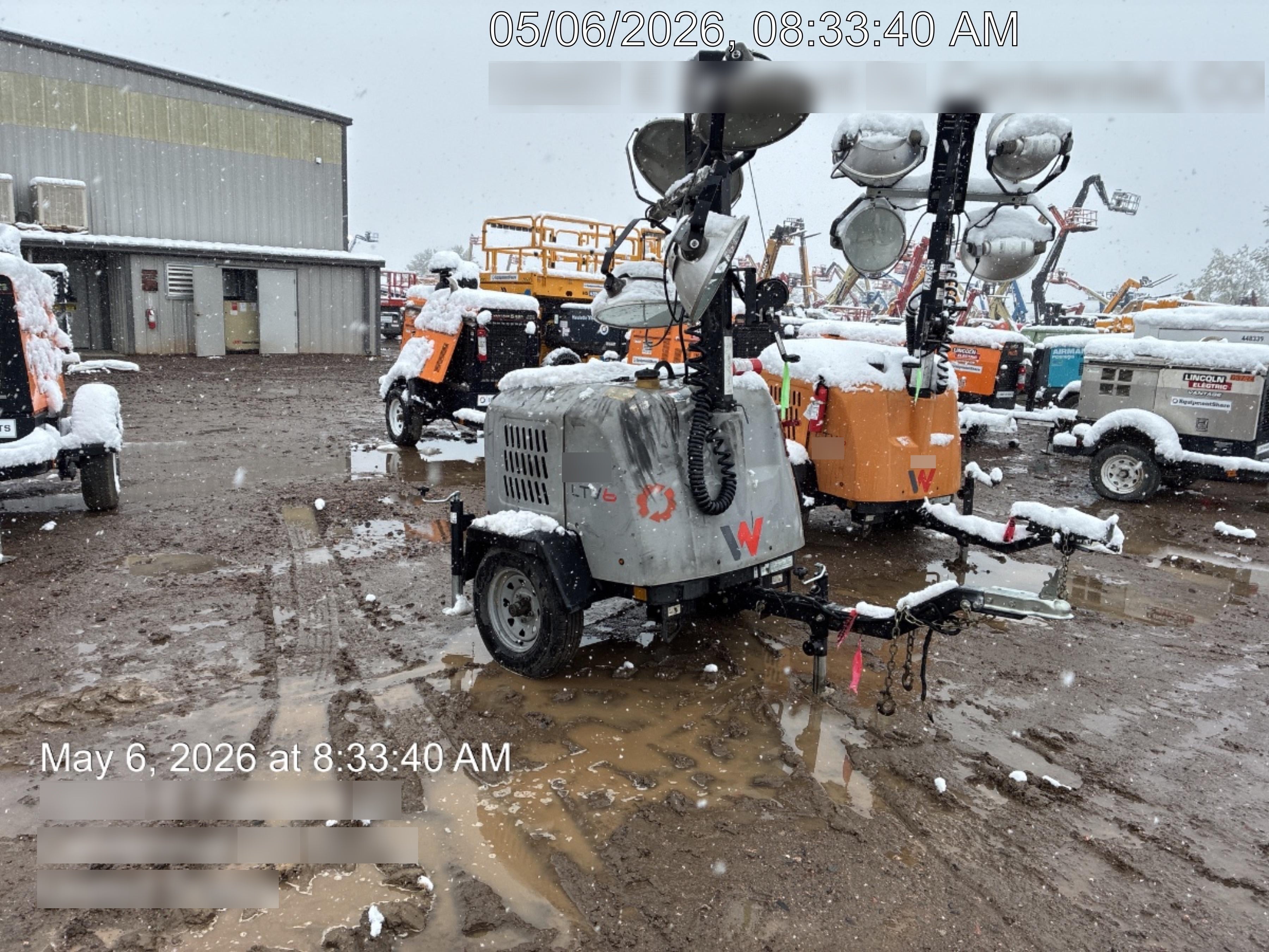 2019 Wacker Neuson LTV6L-MH Mobile Light Tower w/Fuel Level Sensor Installed