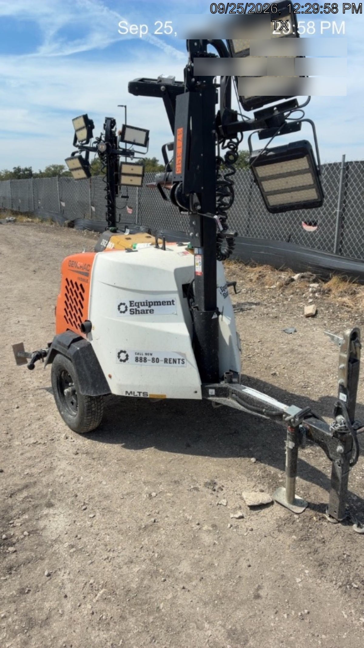 2023 Generac MLT2 Diesel, Flex Switch 120V Input, Powerzone Controller, 
(4) 320W LED Lights, 4kW Generator, 39.9 Gal Fuel Tank, 2" Ball, T3