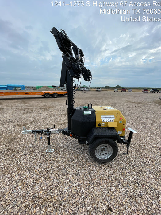 2022 Allmand NLV3GR (4) LED Light Fixture 350W, 23' Vertical Mast, 3kW Prime, Towable, Deep Sea L401, Leveling Jacks, Yanmar T4F 5.8hp