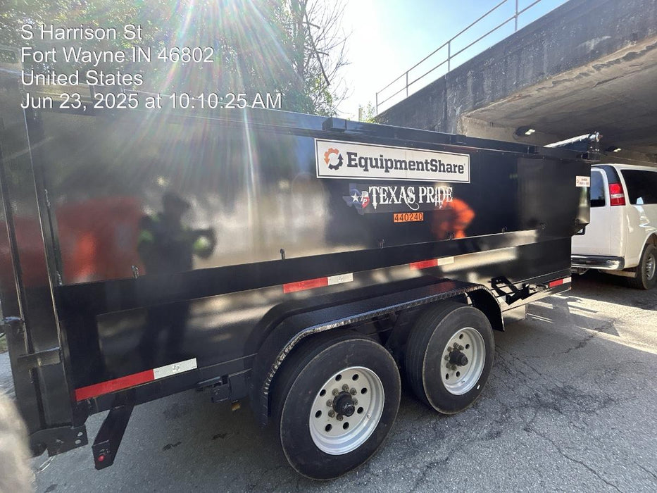 2024 TEXAS PRIDE TRAILERS 14'L x 7'W 5 Cu Yd Trunnion Hydraulic Dump