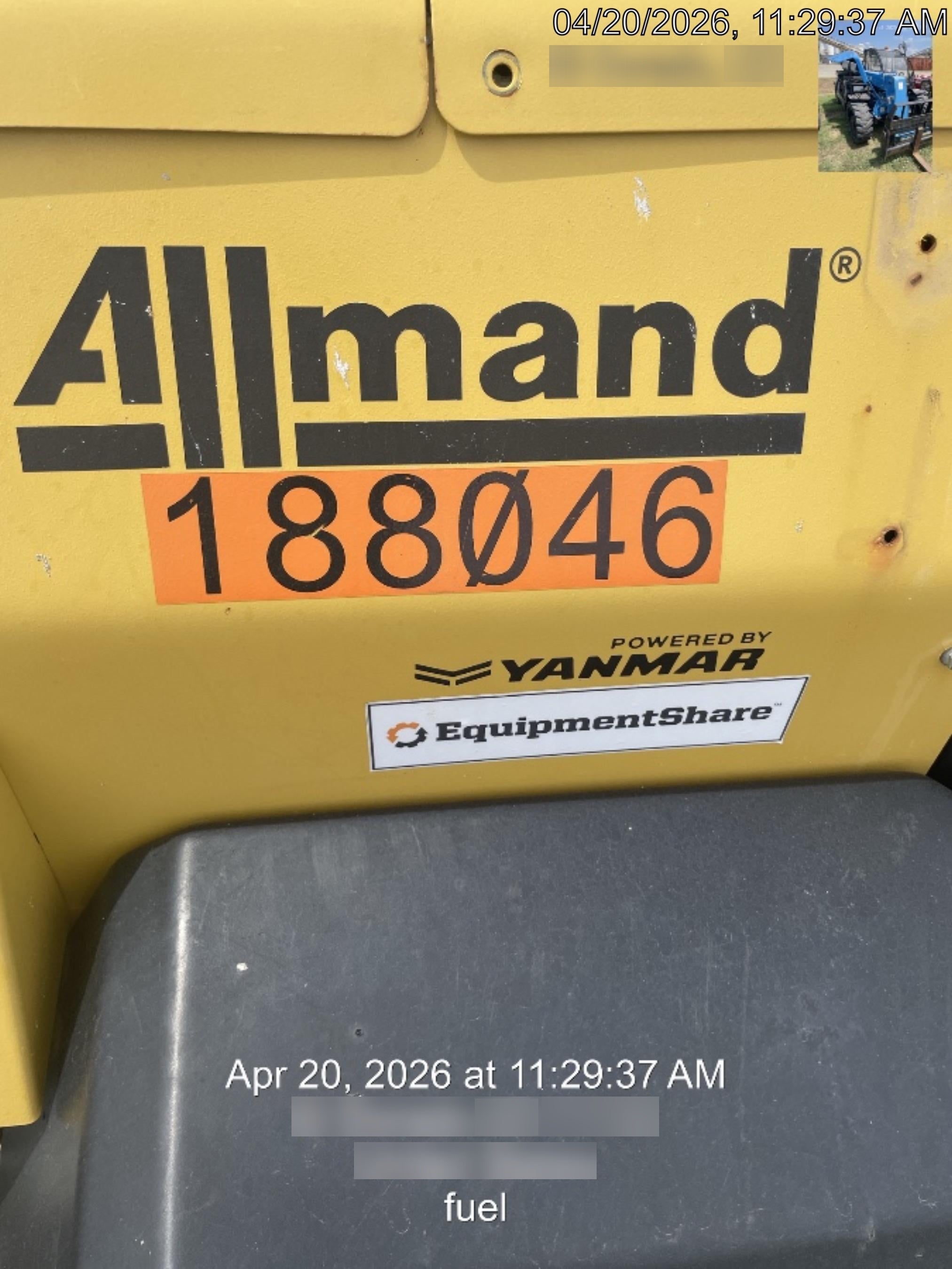 2021 Allmand NLV3GR (4) LED Light Fixture 350W, 23' Vertical Mast, 3kW Prime, Towable, Deep Sea L401, Leveling Jacks, Yanmar T4F 5.8hp