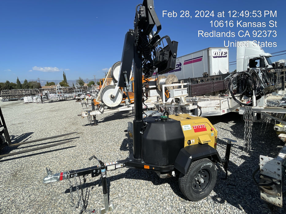 2022 Allmand NLV3GR (4) LED Light Fixture 350W, 23' Vertical Mast, 3kW Prime, Towable, ES Decals, T3