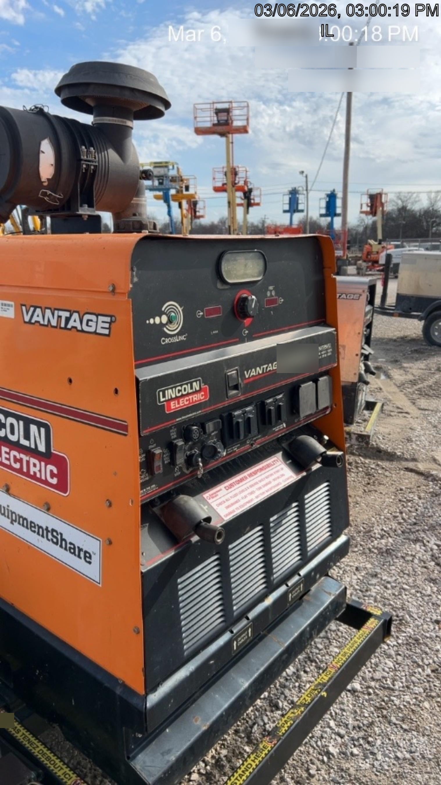 2021 Lincoln Electric Vantage 549X Ready Pak 3, ORANGE (includes trailer, cable rack, fender light kit)