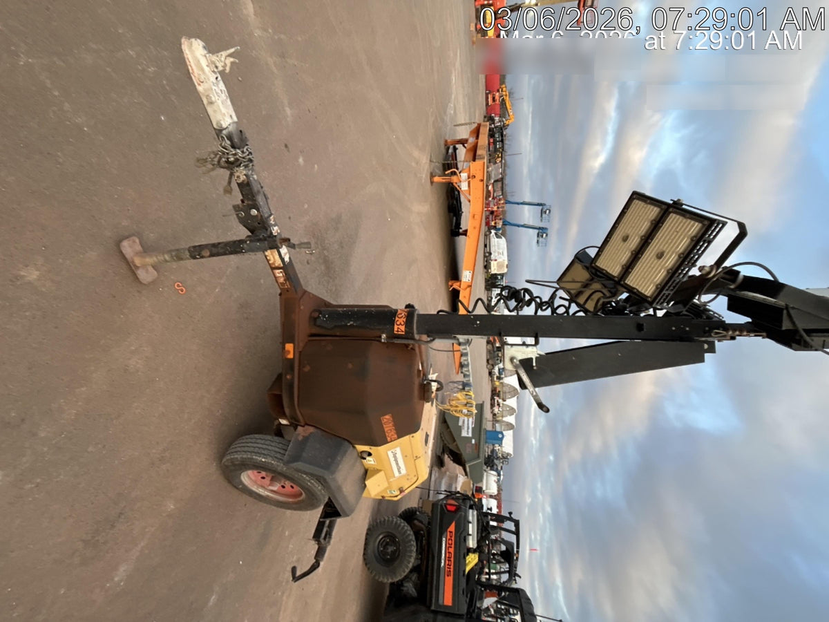 2022 Allmand NLV3GR (4) LED Light Fixture 350W, 23' Vertical Mast, 3kW Prime, Towable, Deep Sea L401, Leveling Jacks, Yanmar T4F 5.8hp
