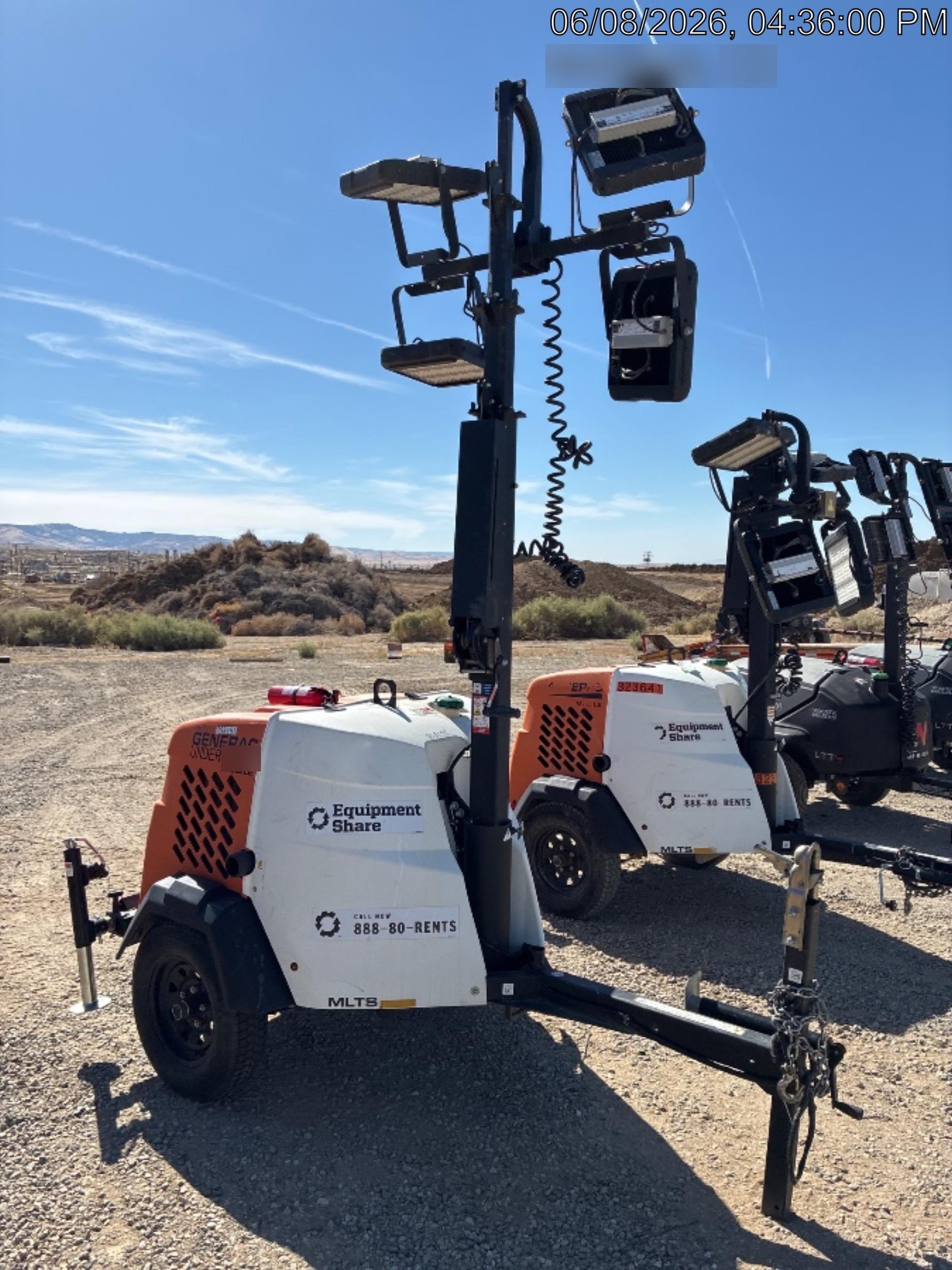 2023 Generac MLT2 Diesel, Flex Switch 120V Input, Powerzone Controller, (4) 320W LED Lights, 4kW Generator, 39.9 Gal Fuel Tank, 2" Ball, T3