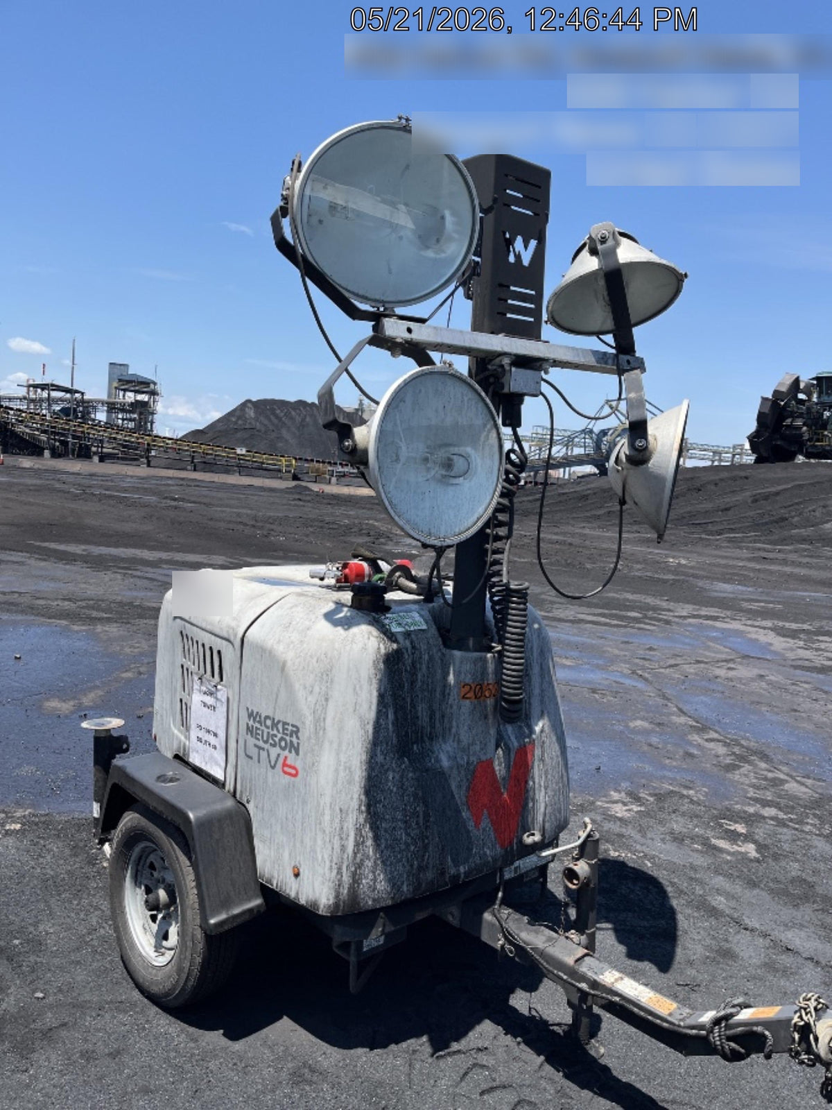 2018 Wacker Neuson LTV6L-MH Wacker Neuson LTV6L Mobile Light Tower w/Fuel Level Sensor Installed