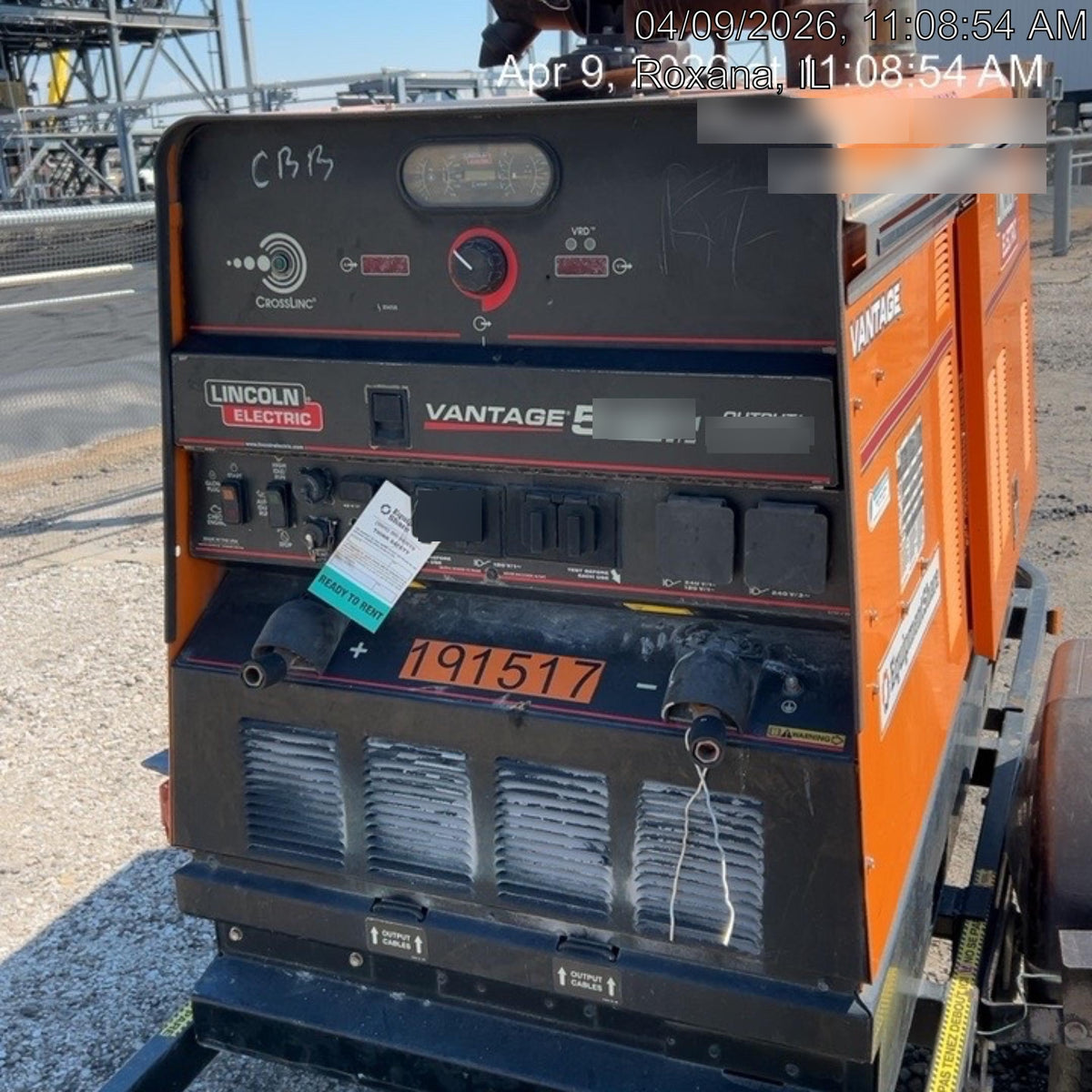 2021 Lincoln Electric Vantage 549X Ready Pak 3, ORANGE (includes trailer, cable rack, fender light kit)