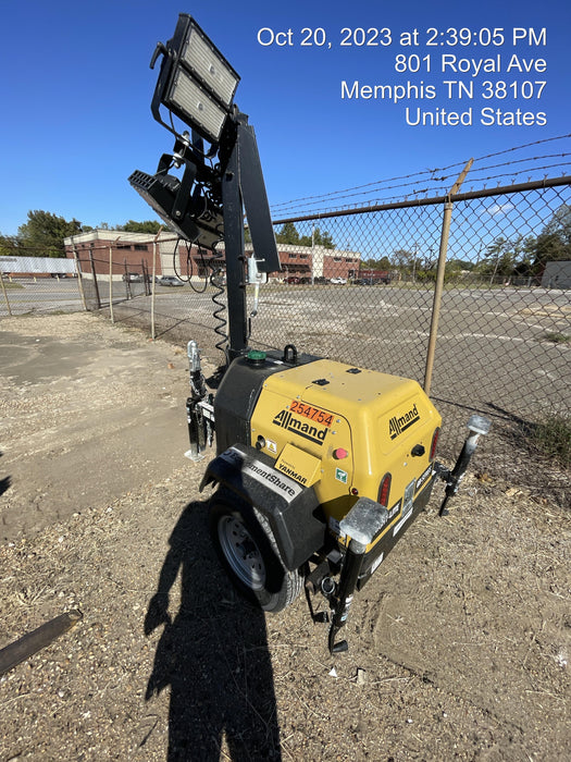 2022 Allmand NLV3GR (4) LED Light Fixture 350W, 23' Vertical Mast, 3kW Prime, Towable, ES Decals, T3