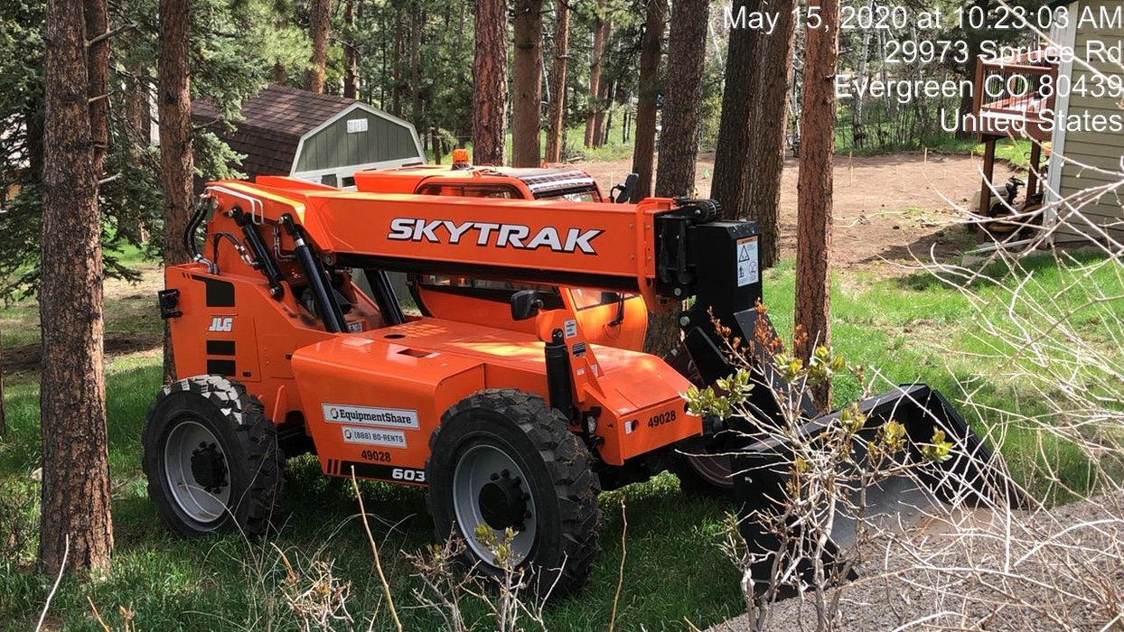 2019 Skytrak 6036 Cab/Heat/Air, Solid Tires, LED Work Lights, Beacon w/50" Carriage, 48" Pallet Forks