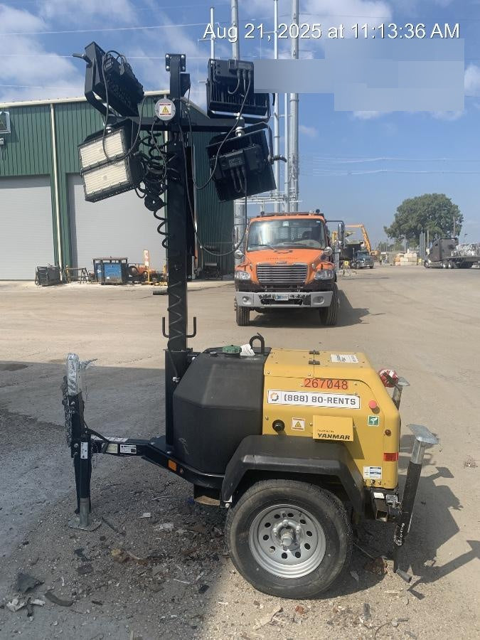 2022 Allmand NLV3GR (4) LED Light Fixture 350W, 23' Vertical Mast, 3kW Prime, Towable, ES Decals, T3