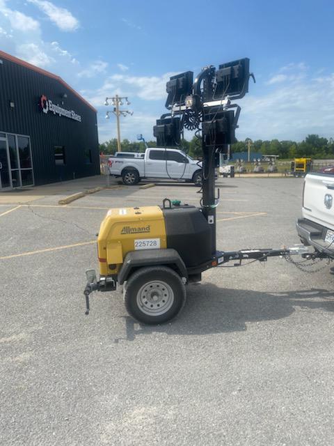 2022 Allmand NLV3GR (4) LED Light Fixture 350W, 23' Vertical Mast, 3kW Prime, Towable, Deep Sea L401, Leveling Jacks, Yanmar T4F 5.8hp