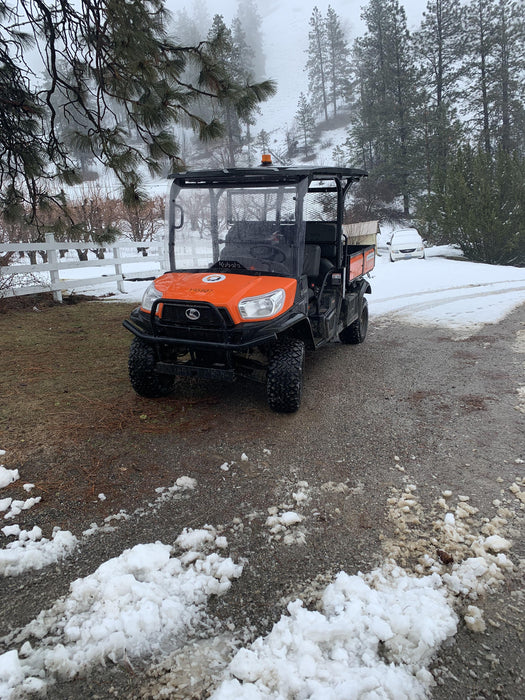 2022 Kubota RTV-X1140W-H Plastic Canopy, Windshield Acrylic Clear, LED Strobe Light, Wire Harness Kit, Back up Alarm
