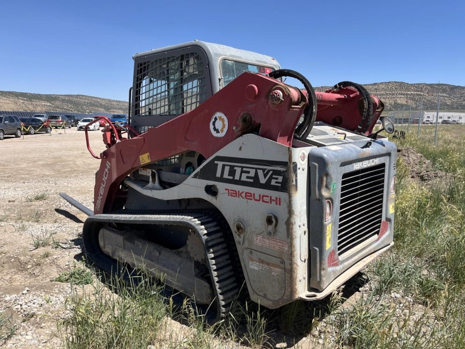 2019 Takeuchi TL12V2C ROPS/FOPS Cab, Heat/AC, Defroster, Rubber Tracks, Back-up Alarm, Front & Rear Working Lights, Auxiliary Hydraulics, Two-Speed Travel, Electronic Monitoring System, Hydraulic Universal Quick Hitch w/80" HD Dirt Bucket with 9 Teeth 24.0 cu.ft. Capacity